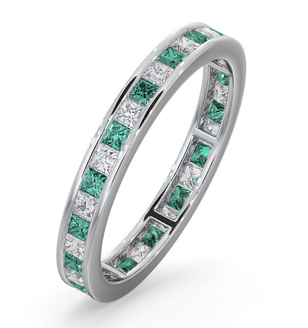 Eternity Ring Lauren Diamonds H/SI and Emerald 1.15CT - 18K White Gold